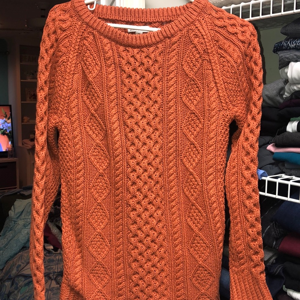 LL Bean burnt orange sweater pullover